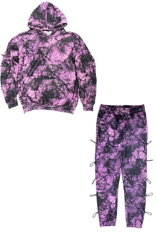 TYE DYE SLEEVE TOGGLE HOODIE AND SWEAT SET - Panther®