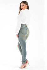 Kylie Skinny Jean in Sand - Image #2
