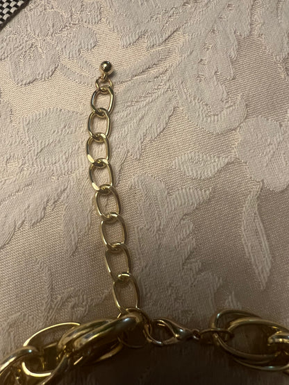 Gold Heart Charm Chunky Chain Necklace - Women's Jewelry