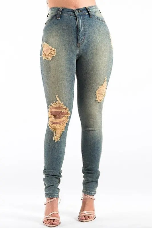 Kylie Skinny Jean in Sand - Image #1