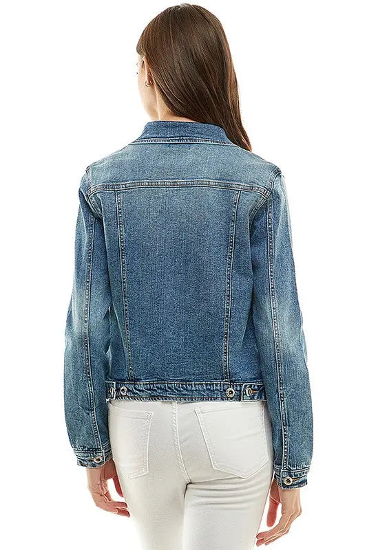 Spandex  Ladies  Casual Denim Jacket - Image #10