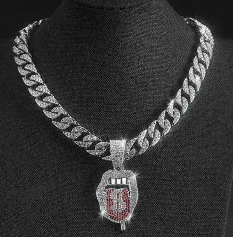 Tongue Pendant + Cuban Chain
