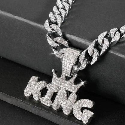 Crown KING Pendant + Cuban Chain - Panther®