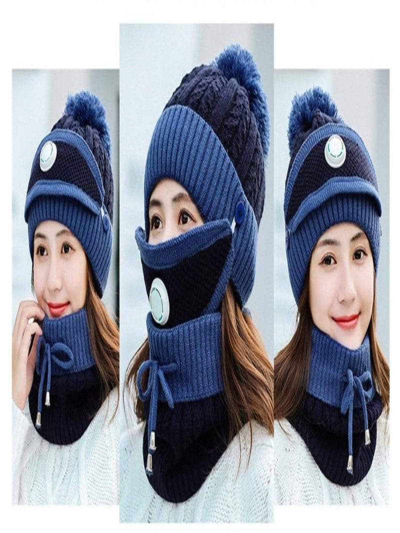 Conjunto de 3 gorros de invierno para mujer para el clima frío