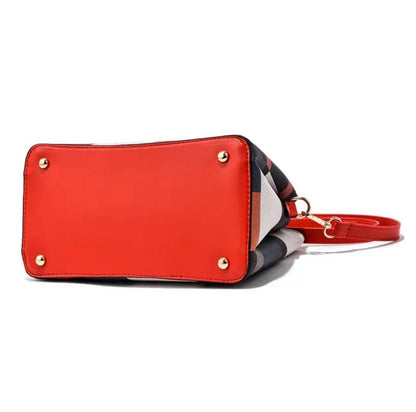 Women's Colorblock Plaid Pattern Pendant Decor Shoulder Bag, Crossbody Bag, Handbag - Panther®