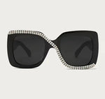 Special Design Color With Crystals Big Frame Rhinestone Bling Trendy Fashionable Sunglasses - Panther®