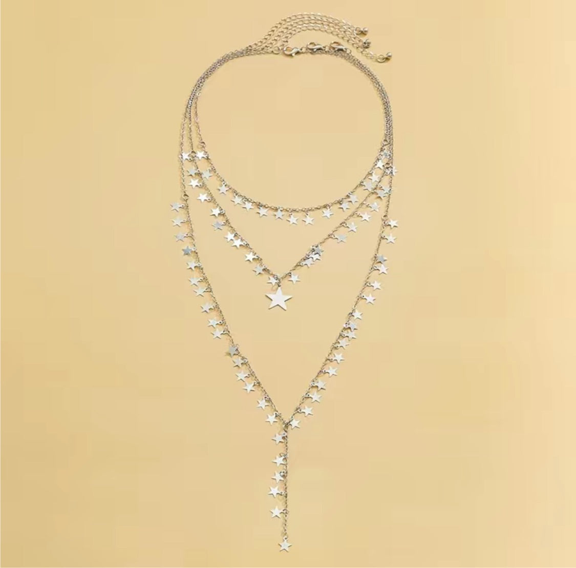 3pcs Vintage Simple Pentagram Handmade Chain Tassel Pendant Set Necklace - Panther®