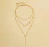 3pcs Vintage Simple Pentagram Handmade Chain Tassel Pendant Set Necklace - Panther®